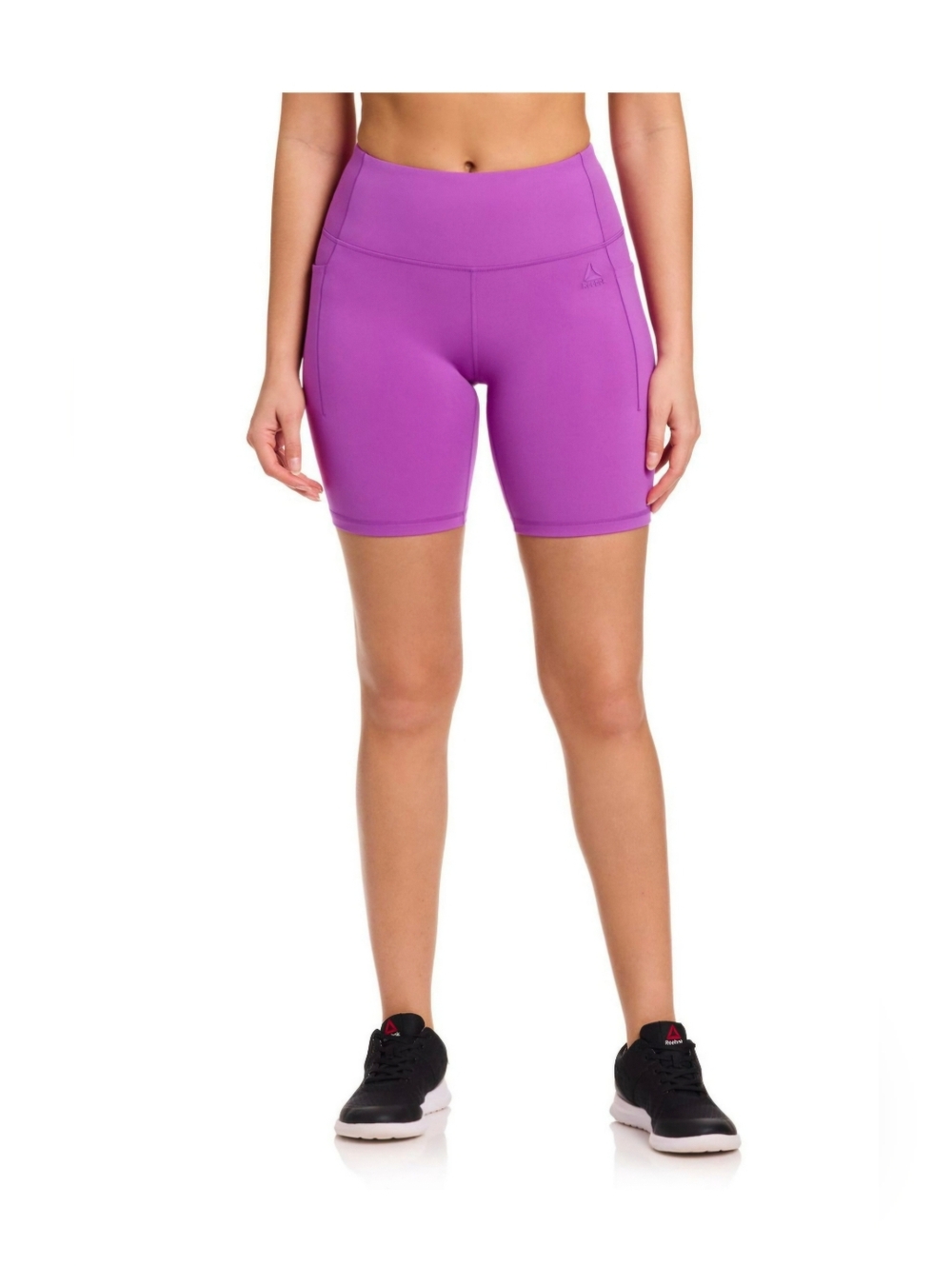 Reebok Women’s ‘Reflex’ Fitted High-Rise 7” Inseam Biker Shorts with Pockets